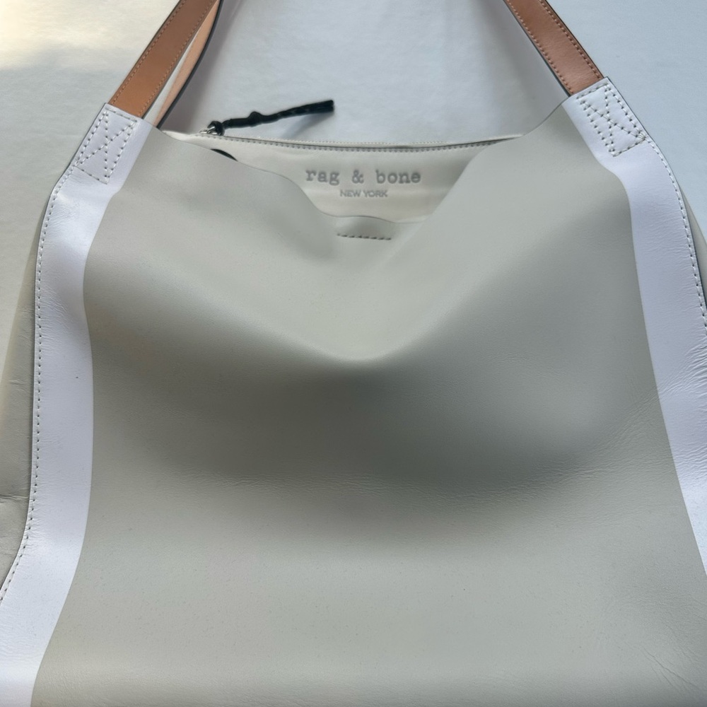 Rag & Bone White and Tan Shoulder Bag with Modern Minimalist Design